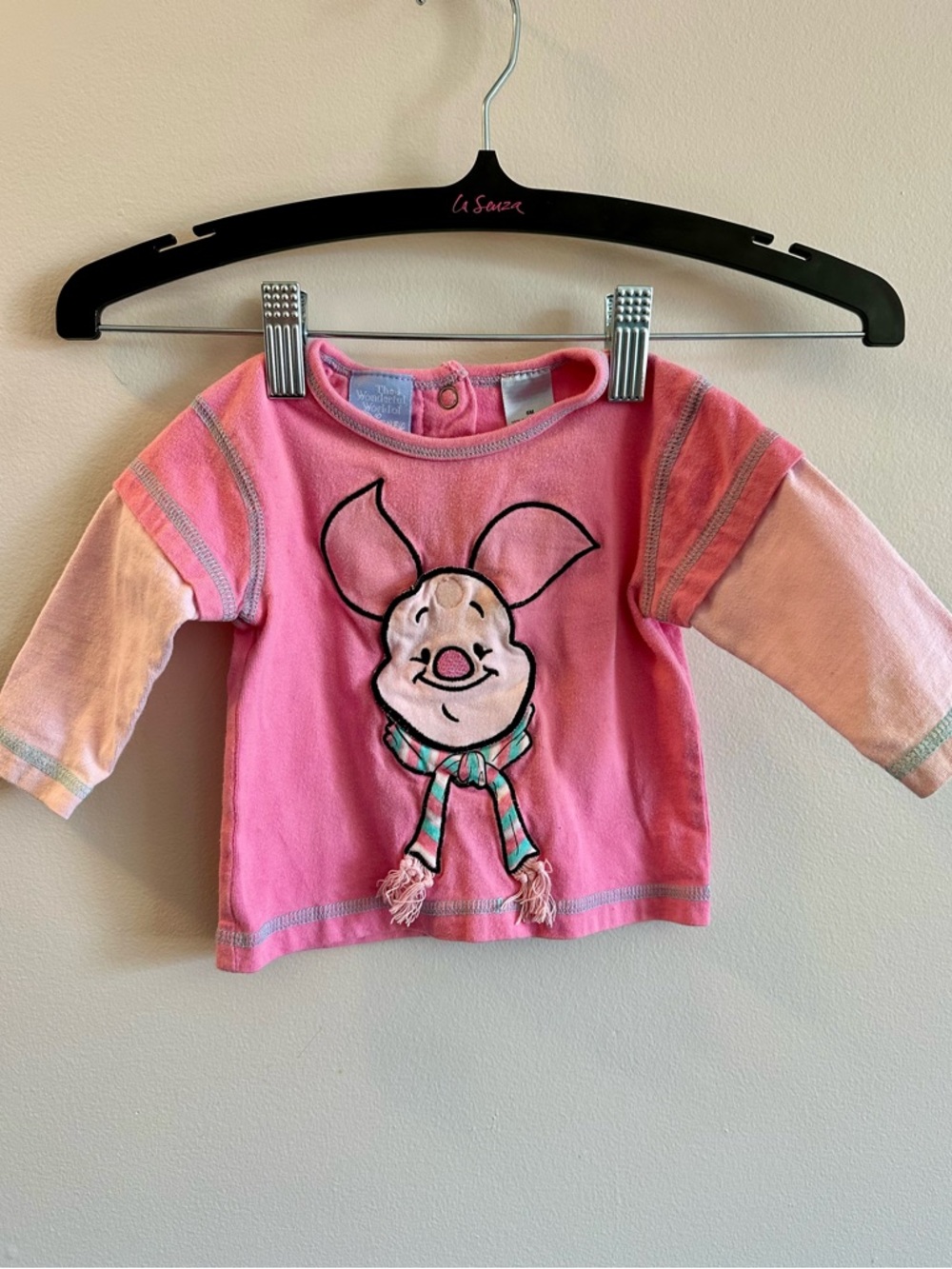 Pink Piglet Long-Sleeve Kids Top